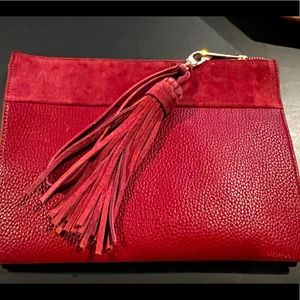 Red Suede Clutch